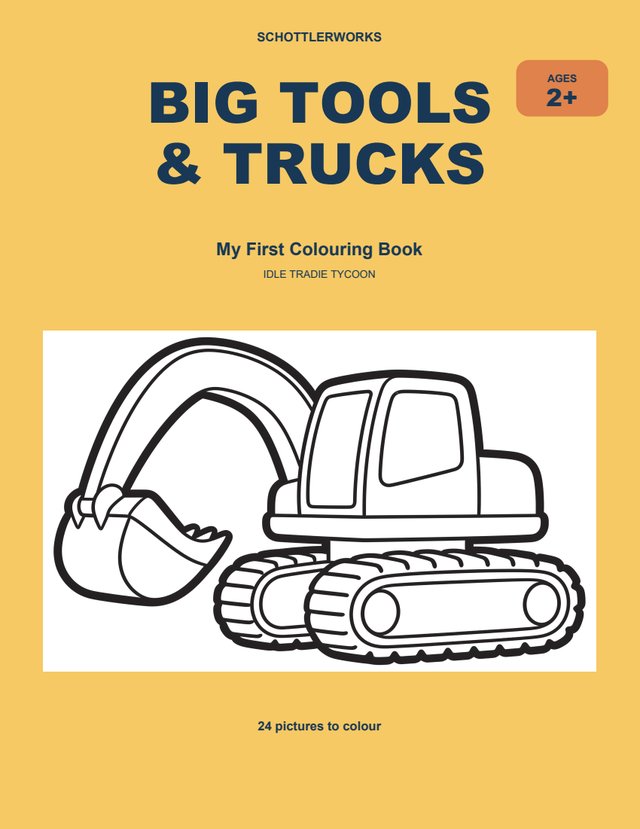 Big Tools & Trucks colouring book cover