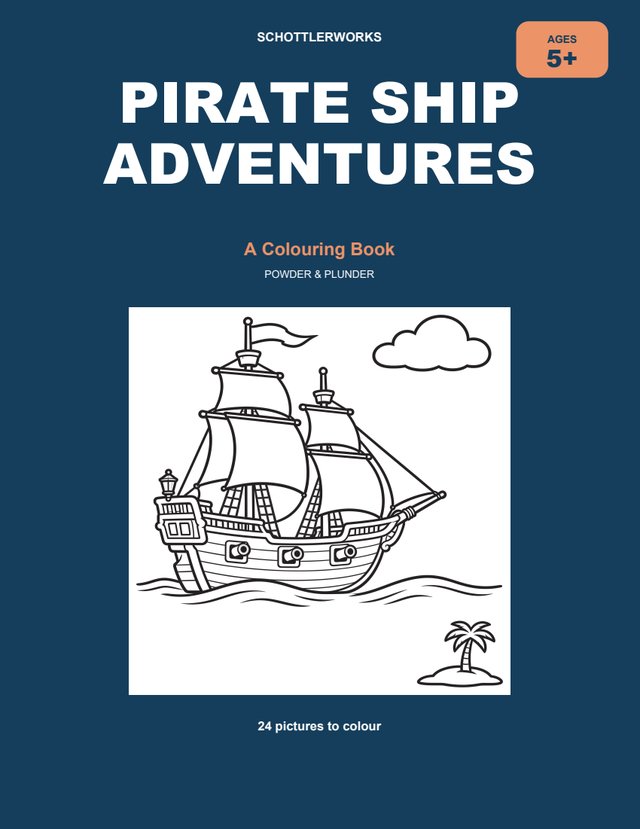Pirate Ship Adventures colouring book cover