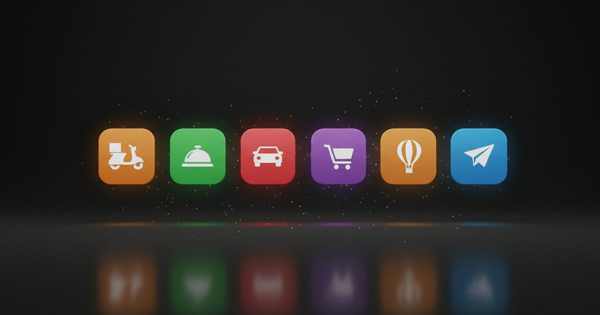 The six NeverSpend Chronicles apps, one glowing tile each