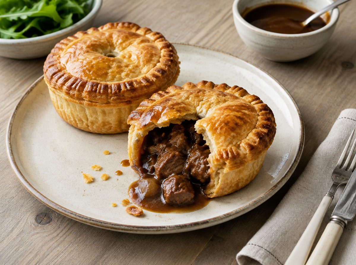 Photo of Beef Brisket Pie with Dark Gravy & a Puff Pastry Lid