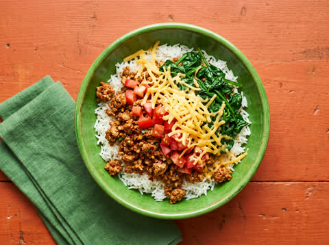 Mexican pork rice bowl