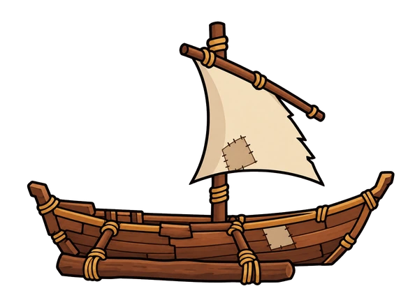 Lashed Skiff